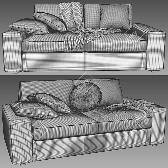 Modern Comfort: Ikea Kivik Loveseat 3D model image 4