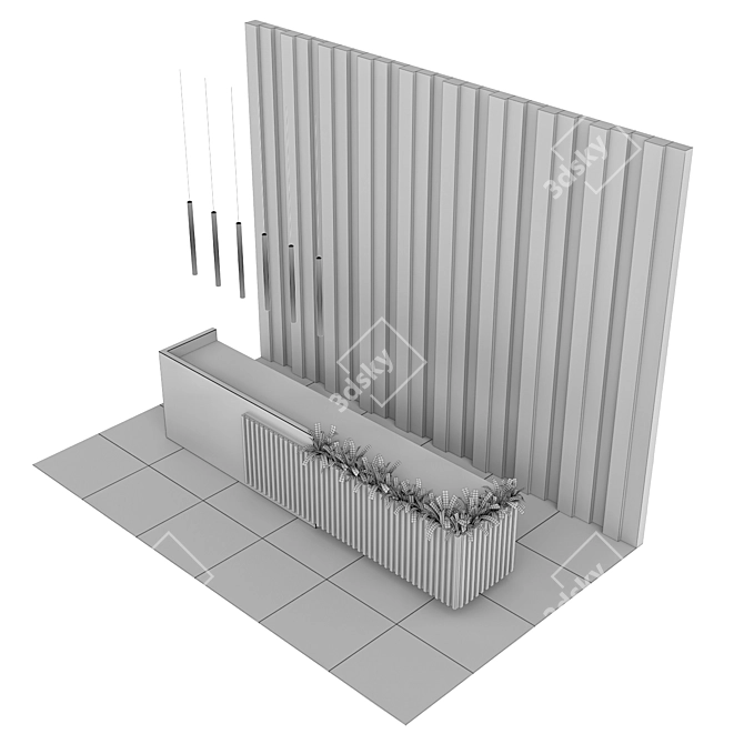 Minimalist Reception Desk 3D model image 3