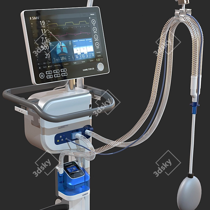 High-Quality Artificial Lung Ventilation Device 3D model image 3