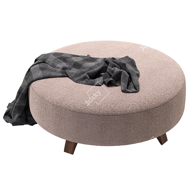 Elegant Wool Pouf: Paolo Castelli VAO 3D model image 3