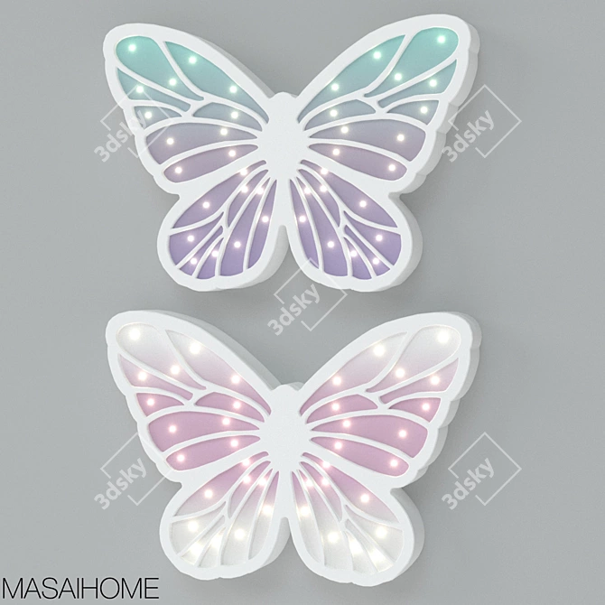 Twinkling Butterfly Children's Lamp 3D model image 1