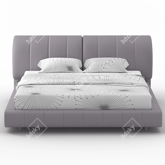 Classic Bliss Leather Bed 3D model image 1