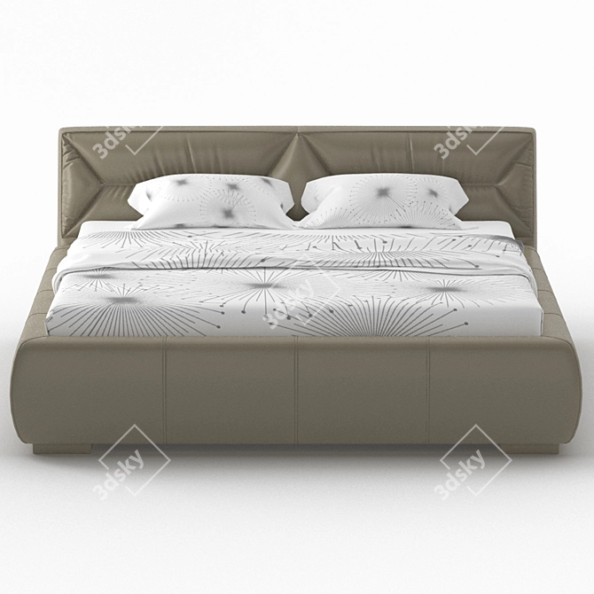 Classic Leather Bed: Bruno 3D model image 1