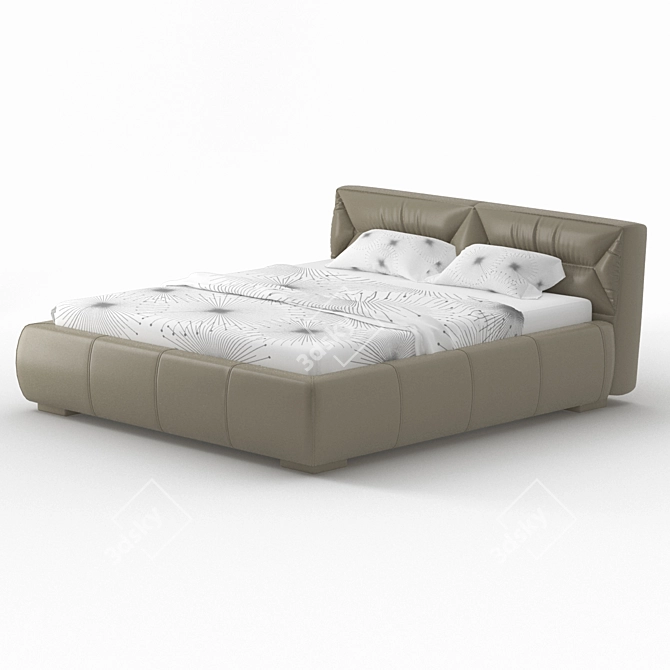 Classic Leather Bed: Bruno 3D model image 3