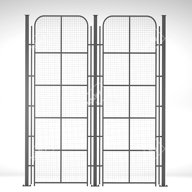 Elegant Metal Fence Panel 3D model image 2