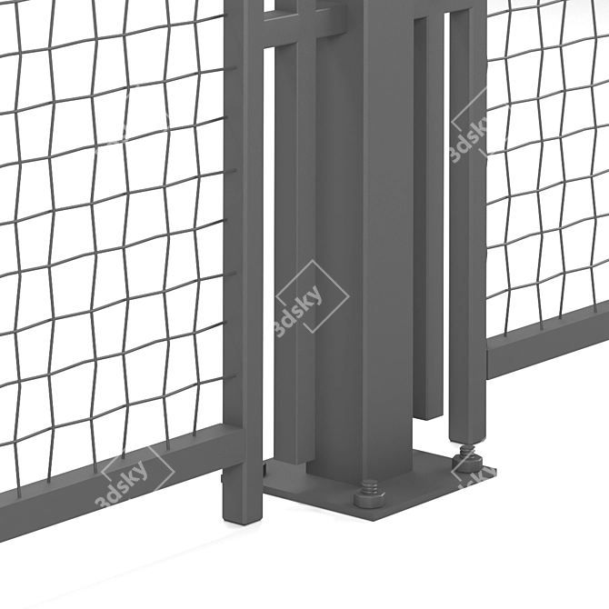 Elegant Metal Fence Panel 3D model image 3