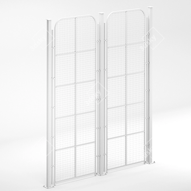 Elegant Metal Fence Panel 3D model image 4