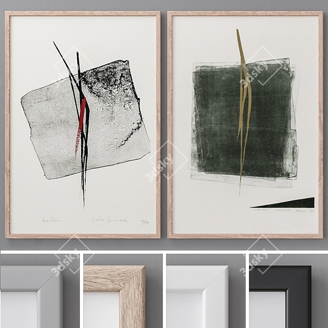 Abstract Art Frames Set 3D model image 1