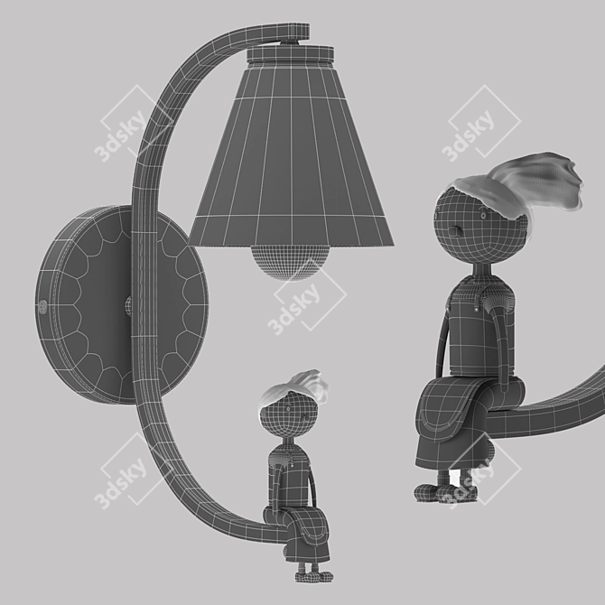 Scandi Wall Lamp for Nursery 3D model image 3