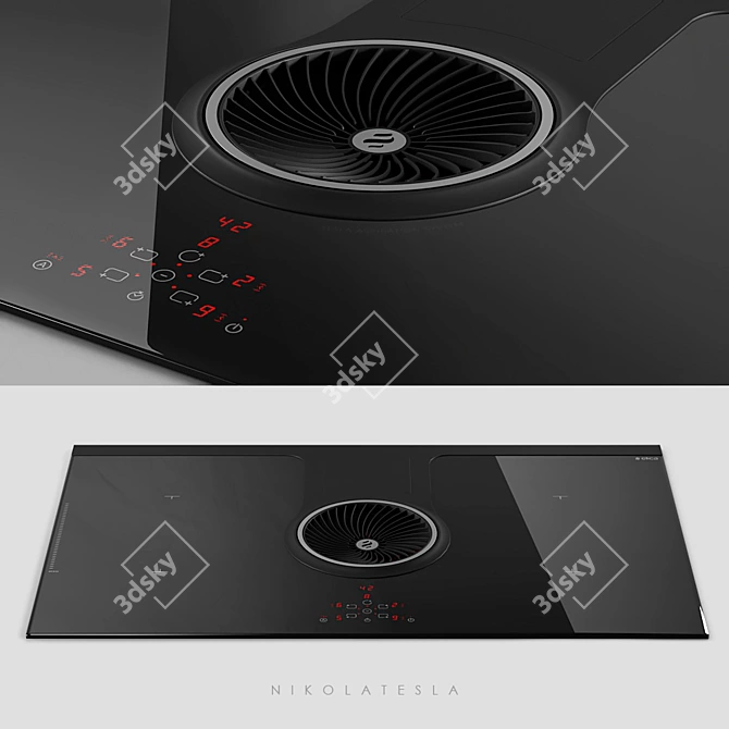 Elica NikolaTesla: Revolutionary Induction Cooktop with Built-in Ventilation 3D model image 1