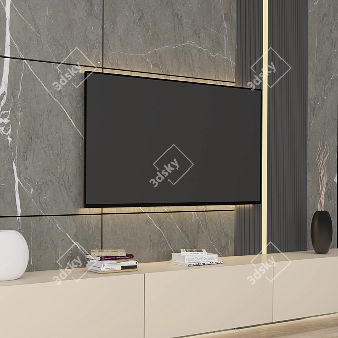 Sleek TV Wall Mount Design 3D model image 2