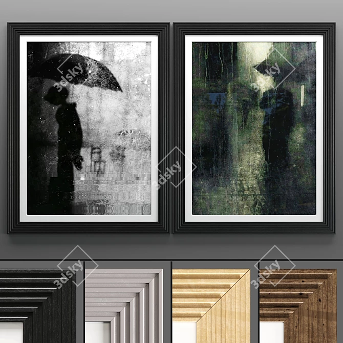 Modern Art Frame Set 3D model image 1