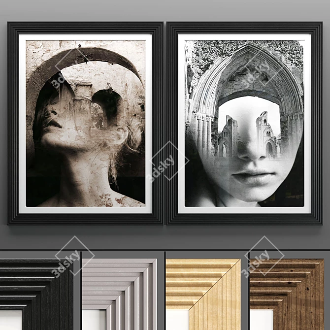  Modern Art Frames Set 3D model image 1