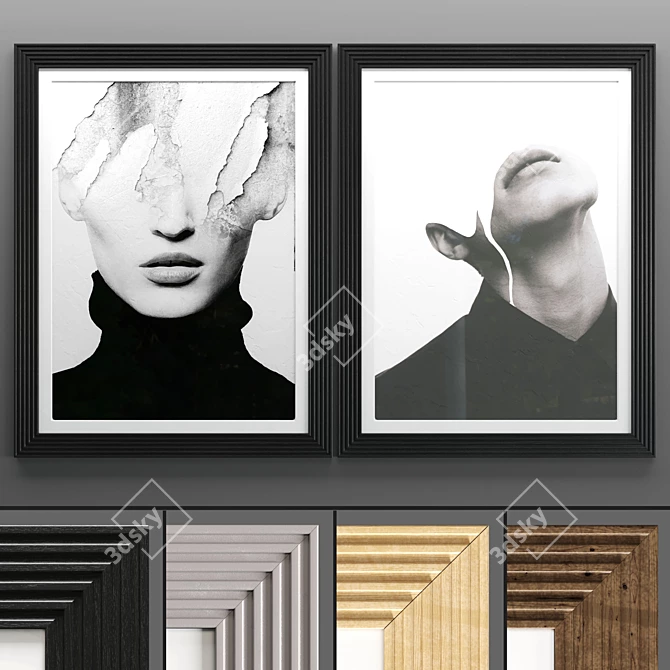 Elegant Art Frame Set 3D model image 1