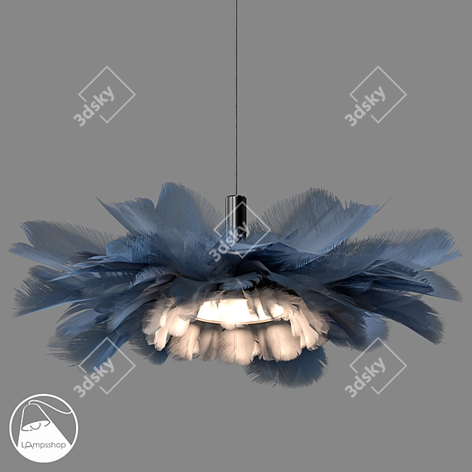 Feather Chandelier: Elegant Illumination 3D model image 1