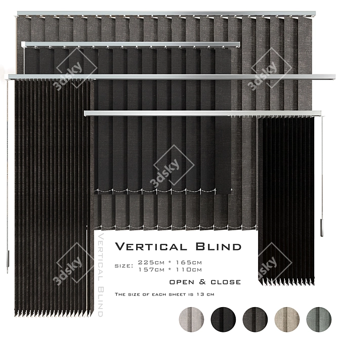 Versatile Vertical Blinds  5 Materials  Multiple Sizes  3D model image 3