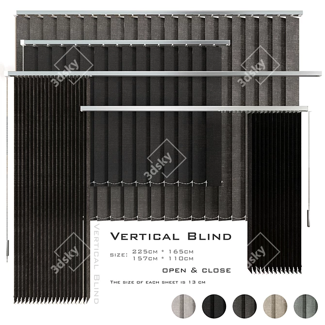 Versatile Vertical Blinds  5 Materials  Multiple Sizes  3D model image 10