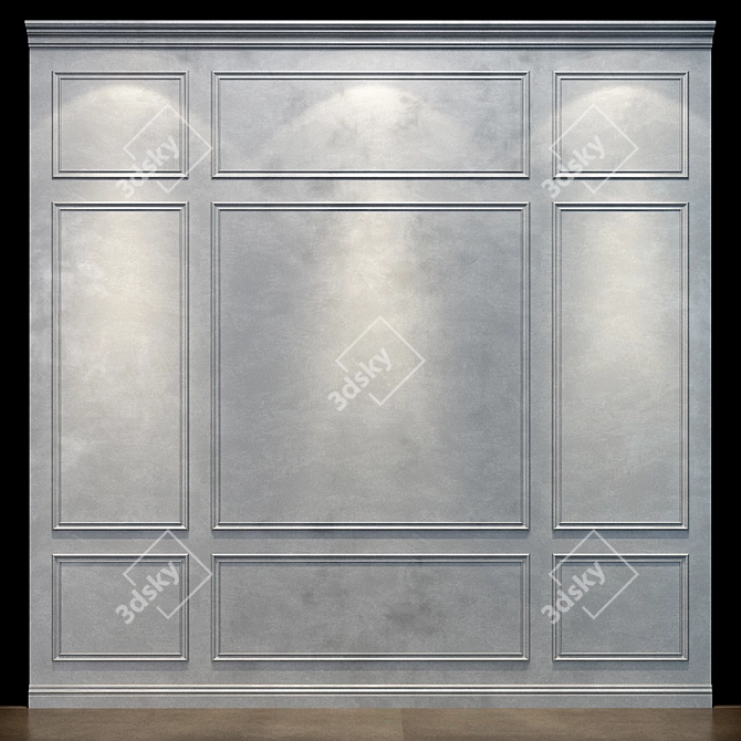 Sleek Ivory Wall Panel 3D model image 1