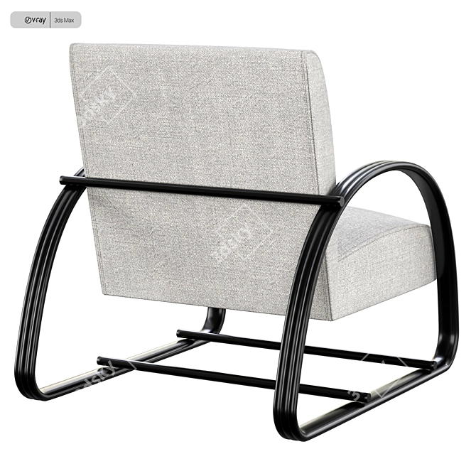 Sleek Stainless Steel Chair 3D model image 4