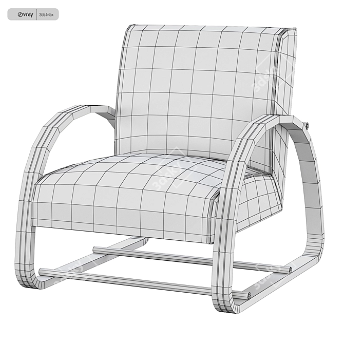 Sleek Stainless Steel Chair 3D model image 5