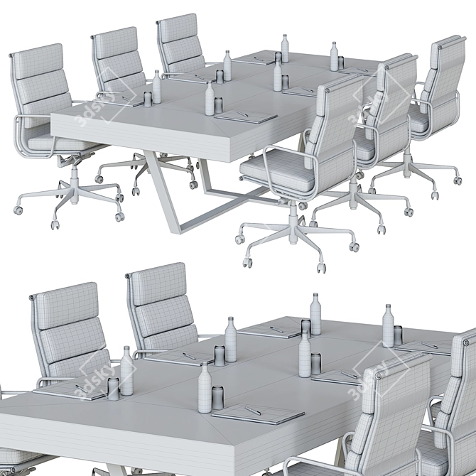 Sleek Modern Conference Table 3D model image 5