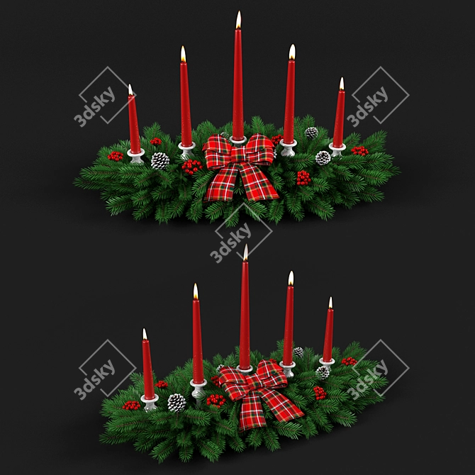 Christmas Table Decoration 3D model image 2