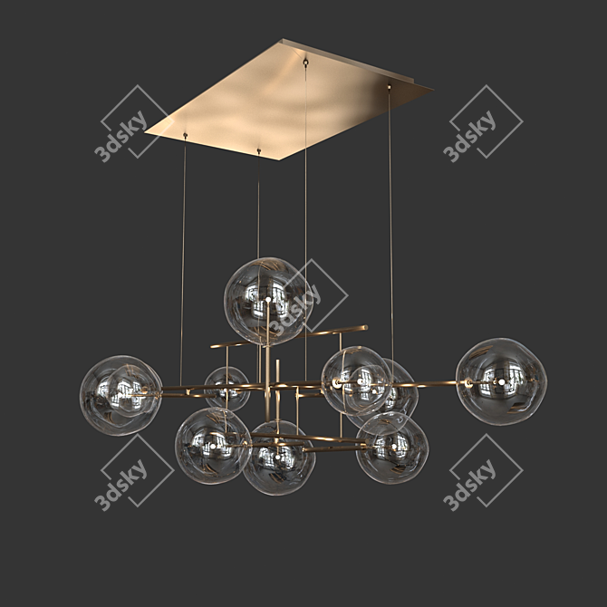 G&R Bolle Orizzontale: Chic Ceiling Lamp 3D model image 1