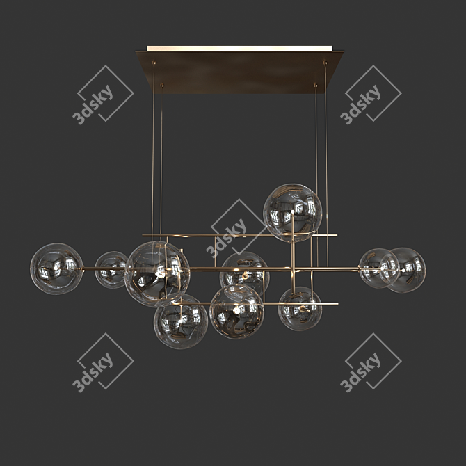 G&R Bolle Orizzontale: Chic Ceiling Lamp 3D model image 2