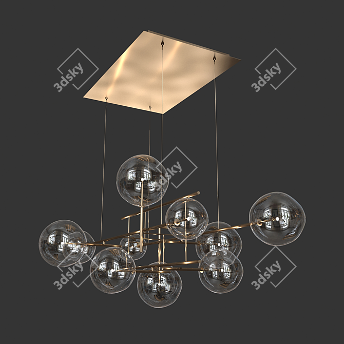 G&R Bolle Orizzontale: Chic Ceiling Lamp 3D model image 4