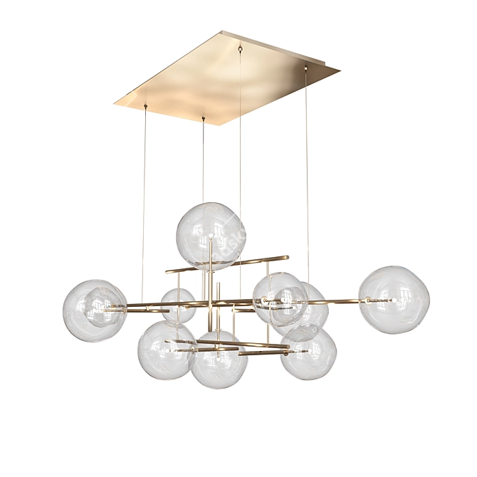 G&R Bolle Orizzontale: Chic Ceiling Lamp 3D model image 6