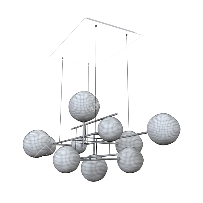 G&R Bolle Orizzontale: Chic Ceiling Lamp 3D model image 11