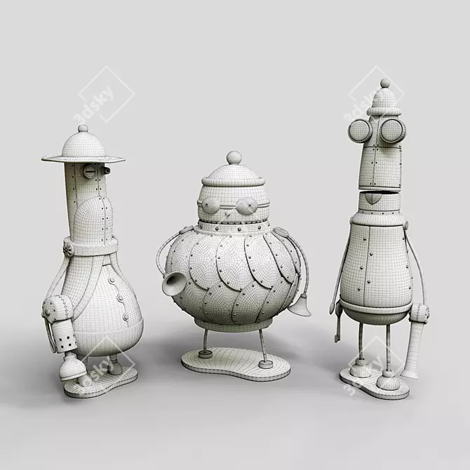 Machinarium Collectible Figures Set 3D model image 4