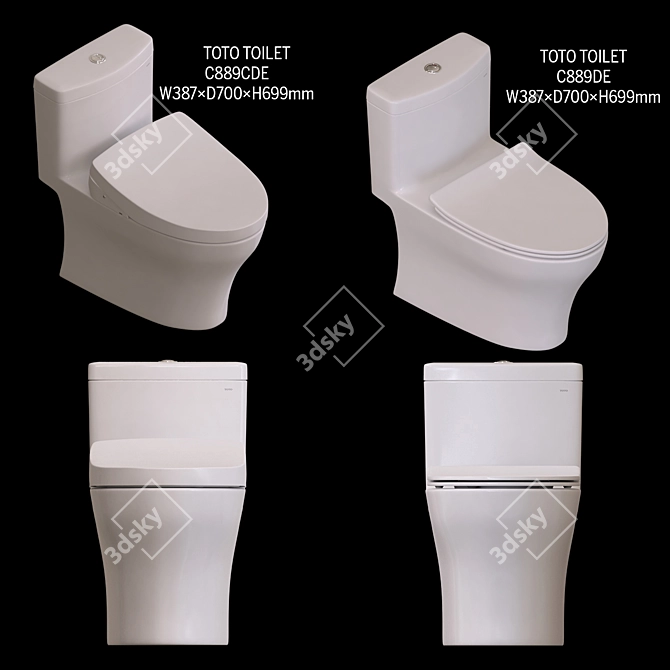 Ultimate Comfort TOTO Toilet: C889CDE 3D model image 1
