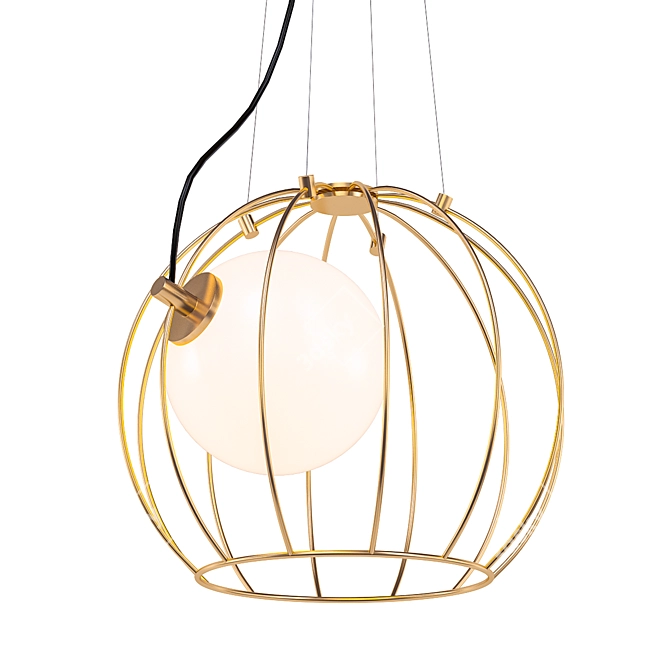 Golden Cage Pendant Lights 3D model image 1