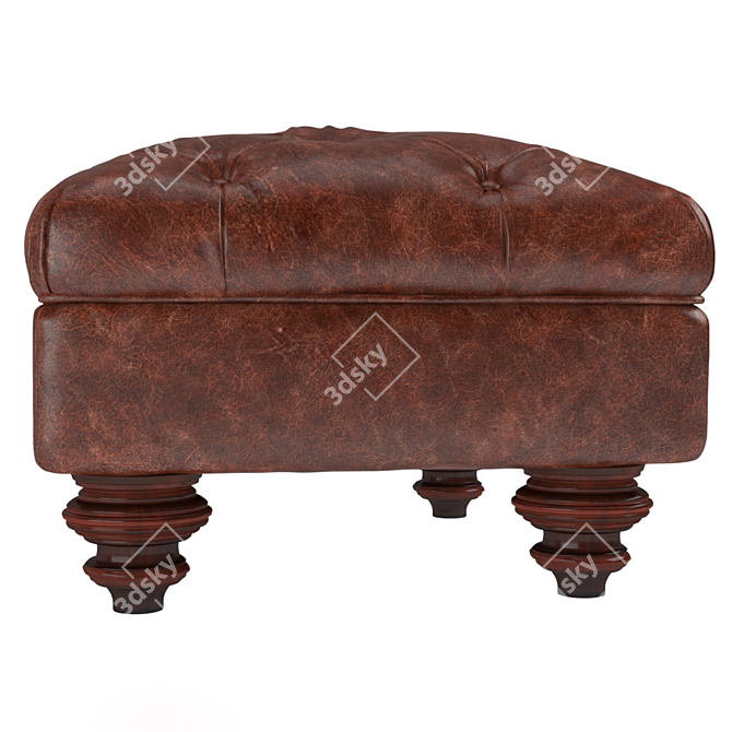 Luxury Claverdon Leather Footstool 3D model image 2