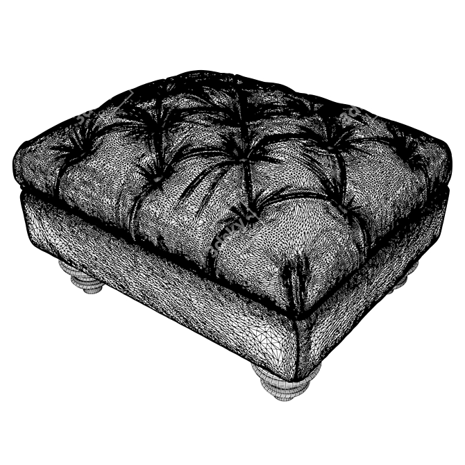 Luxury Claverdon Leather Footstool 3D model image 3