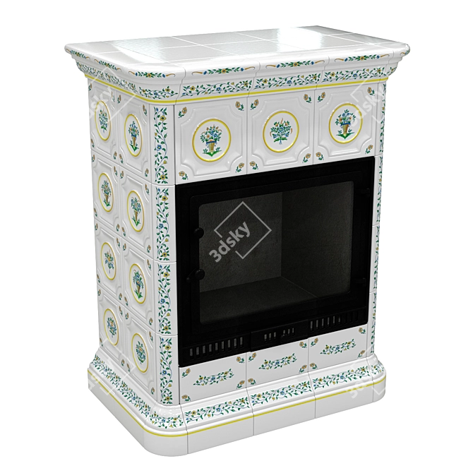 Provence Tiles Fireplaces & Stove 3D model image 3