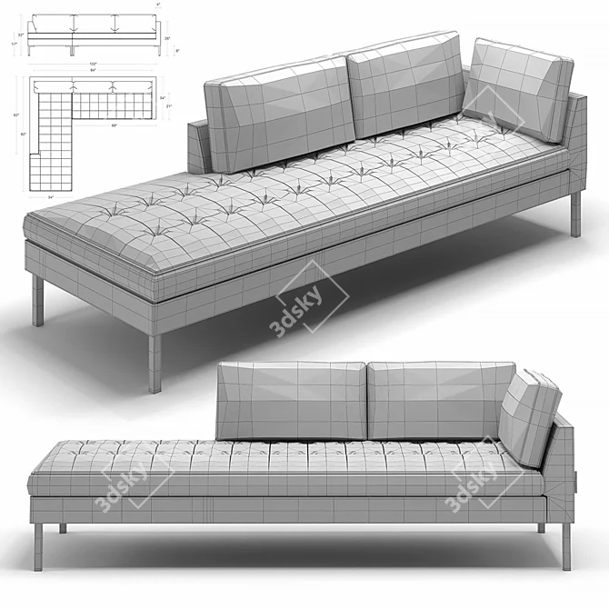 Paramount Sectional Sofa: Modern Elegance for Your Living Space 3D model image 3