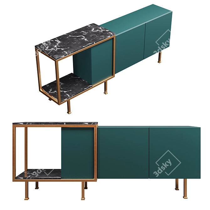 Corona Cabinet: 145x30x60 CM 3D model image 1