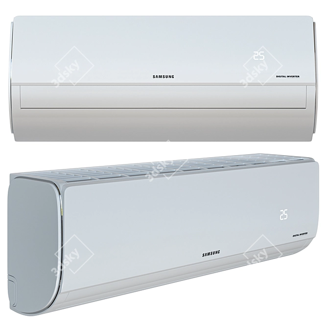 Samsung AR09TXHQASINUA: Compact 3DMax Air Conditioner 3D model image 2