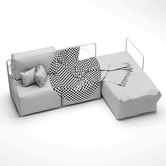 Elegant Leather Sofa with Resting Unit 3D model image 4