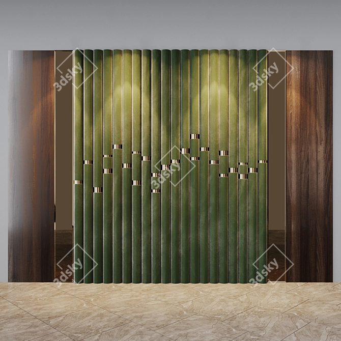 Elegant Headboard Panel for Custom Sizes 3D model image 1