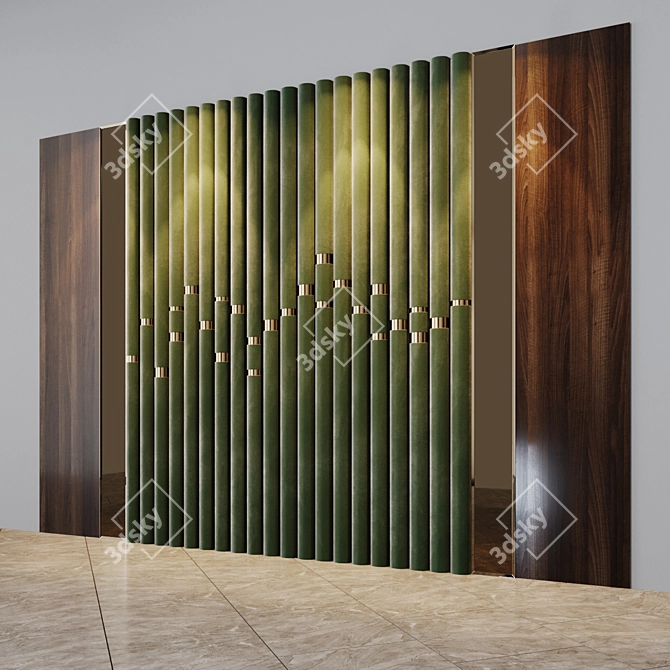 Elegant Headboard Panel for Custom Sizes 3D model image 2