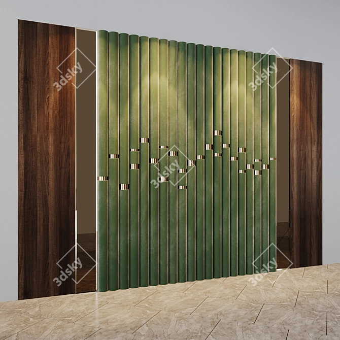 Elegant Headboard Panel for Custom Sizes 3D model image 3