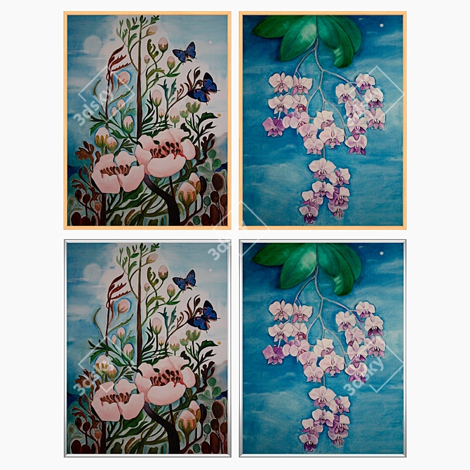 Versatile Set: Wall Paintings & Frames 3D model image 3