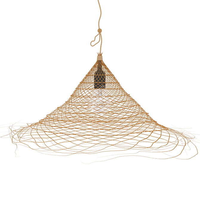 Ethnic Rattan Pendant Light 3D model image 1