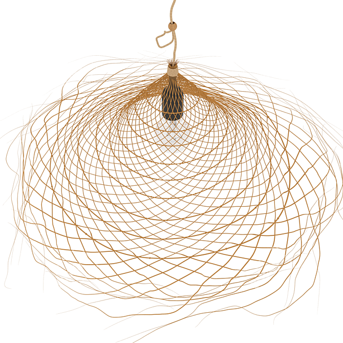 Ethnic Rattan Pendant Light 3D model image 3