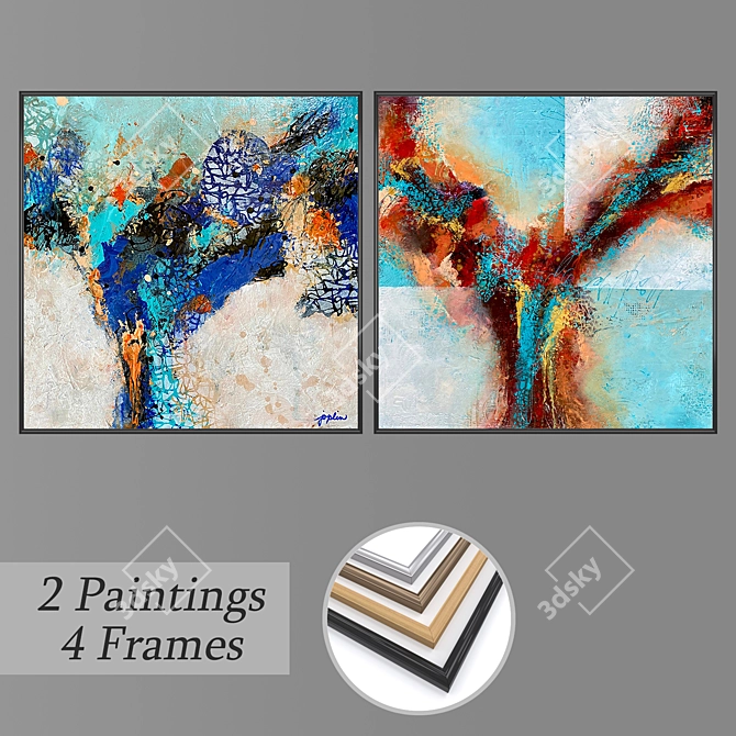 Artful Wall Decor Set 3D model image 1