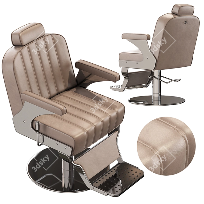 Sleek Lenny Barber Chair 3D model image 1