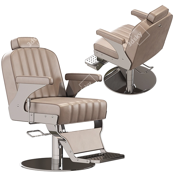 Sleek Lenny Barber Chair 3D model image 2